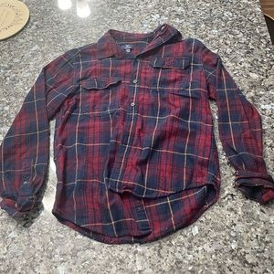 Maroon and navy flannel